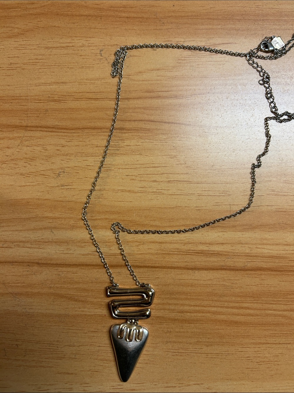 Silver and Gold Pendant Necklace with gold chain